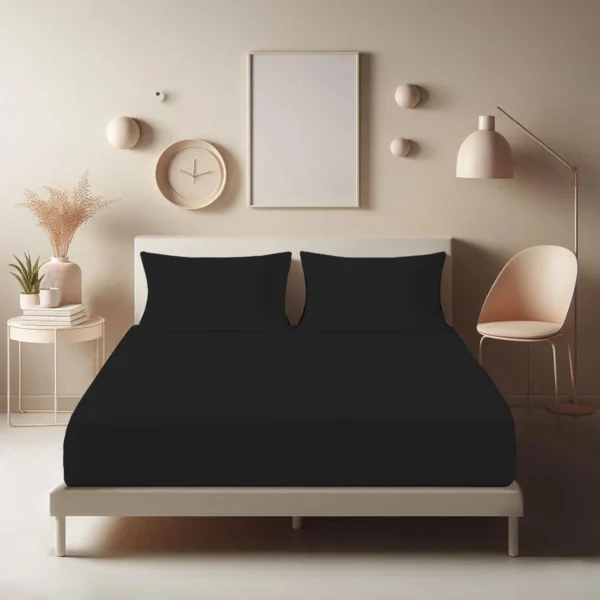 Extra Deep Polycotton Fitted Sheet in Black