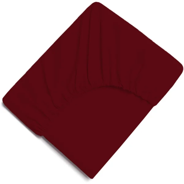 Extra Deep Polycotton Fitted Sheet in Burgundy uk
