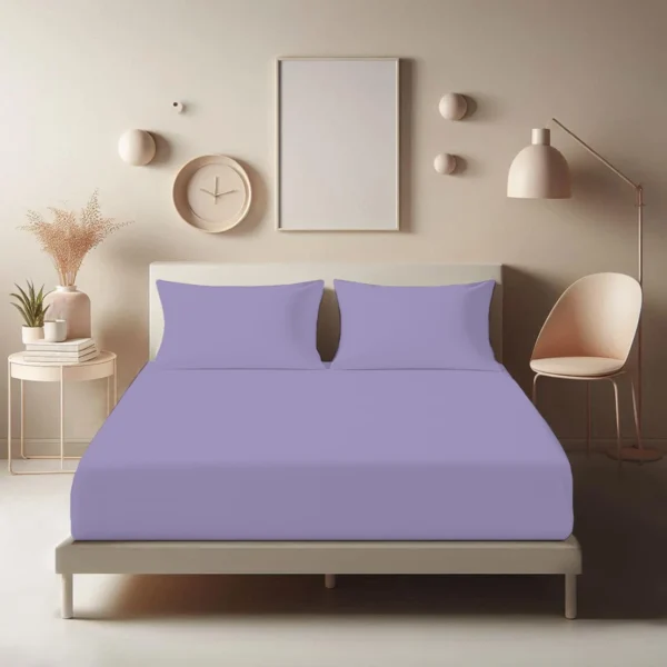 Extra Deep Polycotton Fitted Sheet in Lilac uk 1