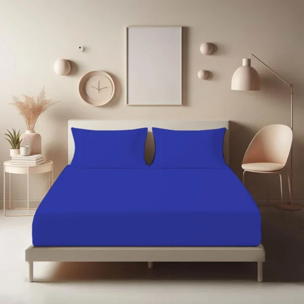 Extra Deep Polycotton Fitted Sheet in Royal Blue