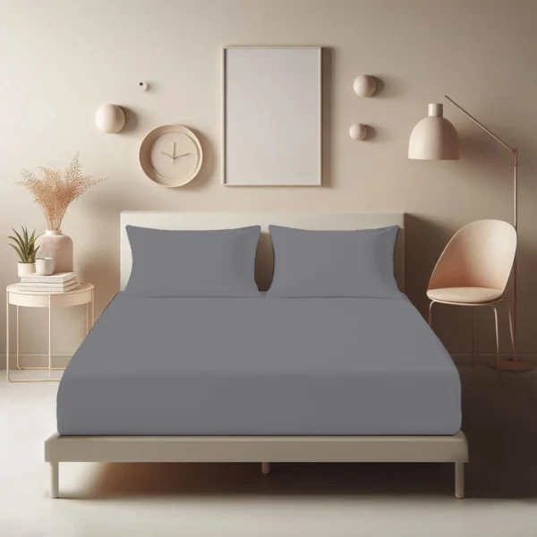 Extra Deep Polycotton Fitted Sheet in Silver