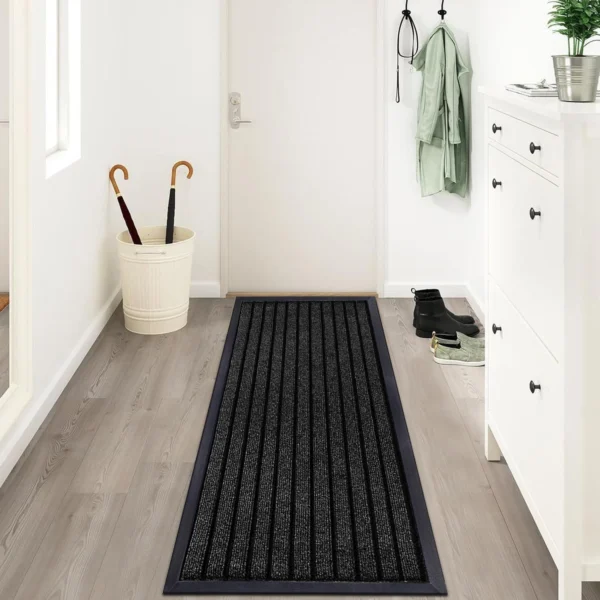 Non Slip Door Mats Washable Indoor Outdoor Entrance Mat UK Black 80 x 150