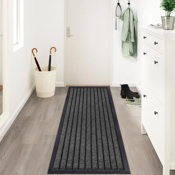 Non Slip Door Mats Washable Indoor Outdoor Entrance Mat UK Grey 80 x 150