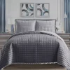 Luxury Quilted Embossed Bedspread Bedding Set grey