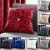 Luxury Crushed Velvet Round Diamond Cushion Small Large Super Soft Sofa Cushions