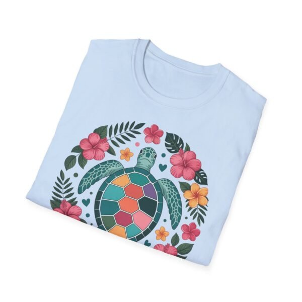 Colorful Turtle Floral Unisex T-Shirt, Eco-Friendly Tee for Nature Lovers, Summer Casual Wear, Beach Day, Gift for Ocean Enthusiasts - Image 26