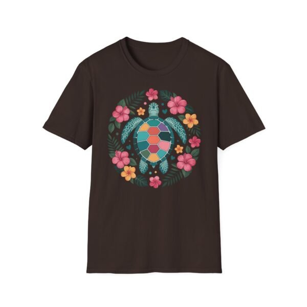 Colorful Turtle Floral Unisex T-Shirt, Eco-Friendly Tee for Nature Lovers, Summer Casual Wear, Beach Day, Gift for Ocean Enthusiasts - Image 15