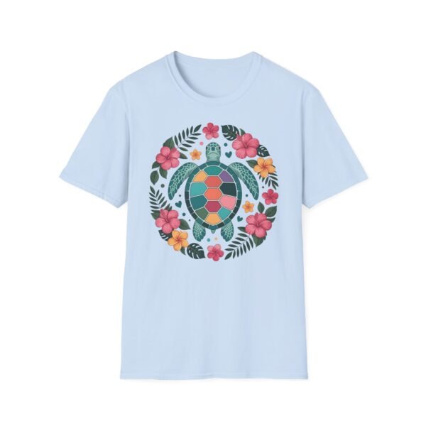 Colorful Turtle Floral Unisex T-Shirt, Eco-Friendly Tee for Nature Lovers, Summer Casual Wear, Beach Day, Gift for Ocean Enthusiasts - Image 23