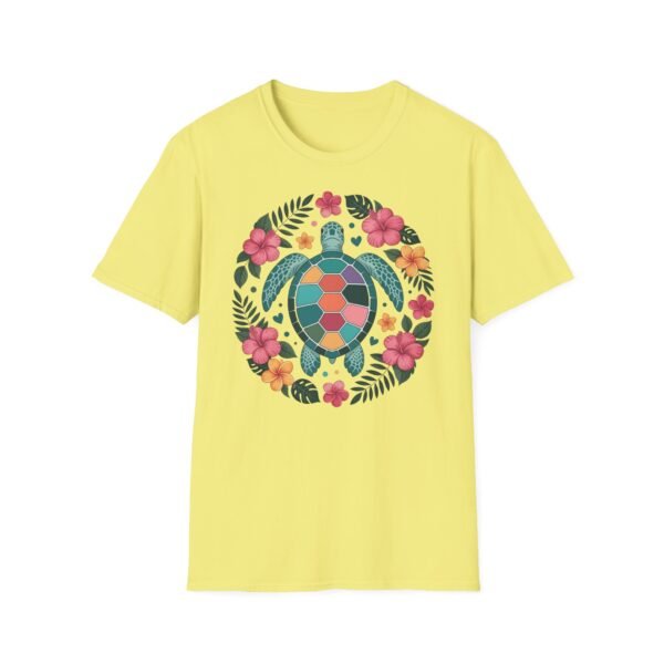 Colorful Turtle Floral Unisex T-Shirt, Eco-Friendly Tee for Nature Lovers, Summer Casual Wear, Beach Day, Gift for Ocean Enthusiasts - Image 19