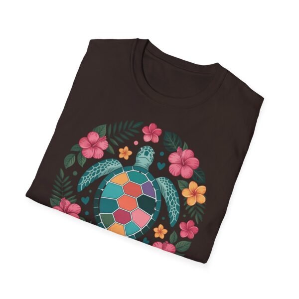 Colorful Turtle Floral Unisex T-Shirt, Eco-Friendly Tee for Nature Lovers, Summer Casual Wear, Beach Day, Gift for Ocean Enthusiasts - Image 18