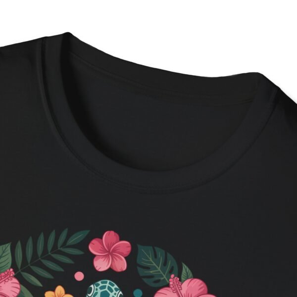 Colorful Turtle Floral Unisex T-Shirt, Eco-Friendly Tee for Nature Lovers, Summer Casual Wear, Beach Day, Gift for Ocean Enthusiasts - Image 9