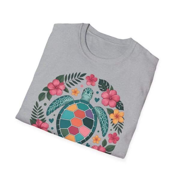Colorful Turtle Floral Unisex T-Shirt, Eco-Friendly Tee for Nature Lovers, Summer Casual Wear, Beach Day, Gift for Ocean Enthusiasts - Image 14
