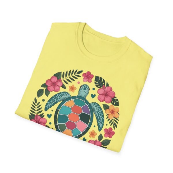 Colorful Turtle Floral Unisex T-Shirt, Eco-Friendly Tee for Nature Lovers, Summer Casual Wear, Beach Day, Gift for Ocean Enthusiasts - Image 22