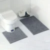 Chenille Bobble Non Slip Bath Mat & Pedestal Set light grey