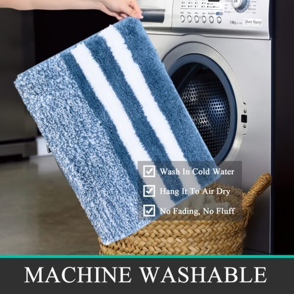 3 Pieces Luxury Bath Mat And Pedestal Mat Set Machine Washable
