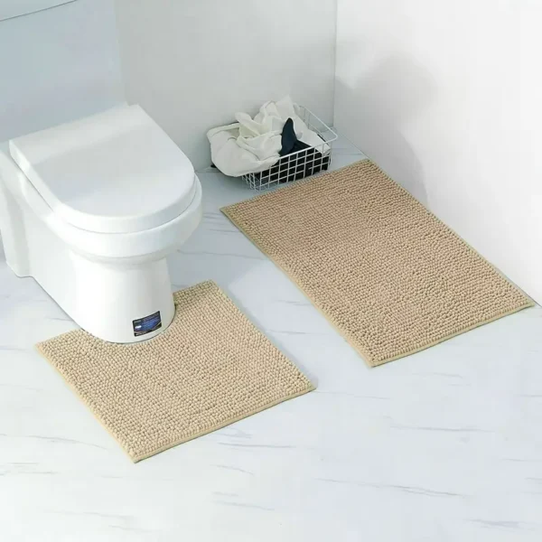 Chenille Bobble Non Slip Bath Mat & Pedestal Set - Image 6