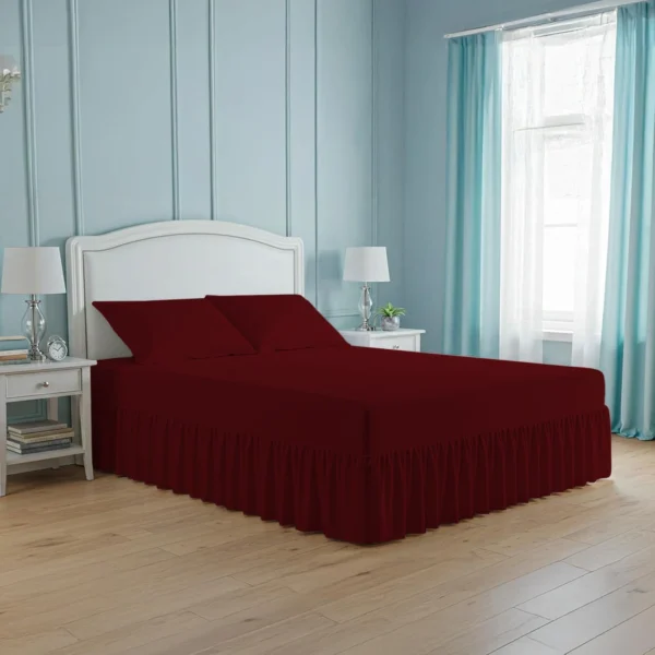 Deep Fitted Valance Sheet burgundy