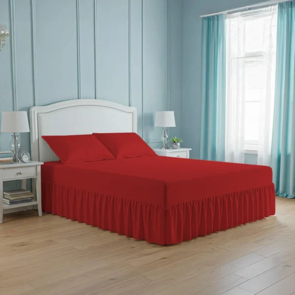 Deep Fitted Valance Sheet red
