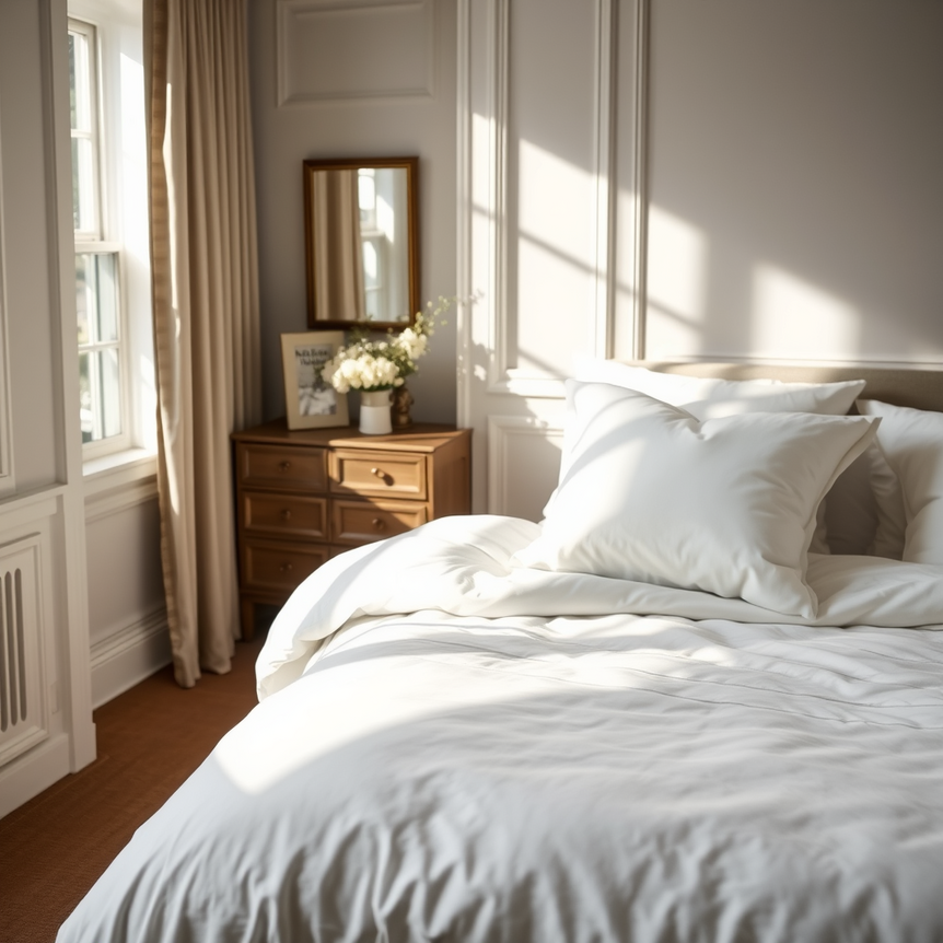 Luxurious Egyptian cotton duvet cover on a bed, showcasing softness and pristine quality.