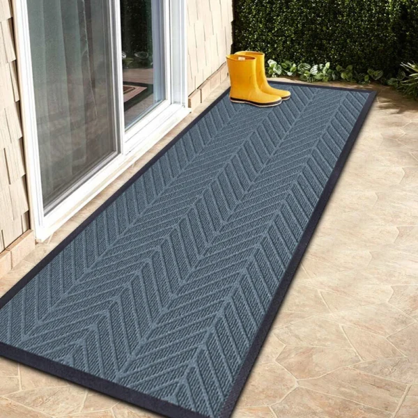 Rubber Back Entrance Mat Embossed grey