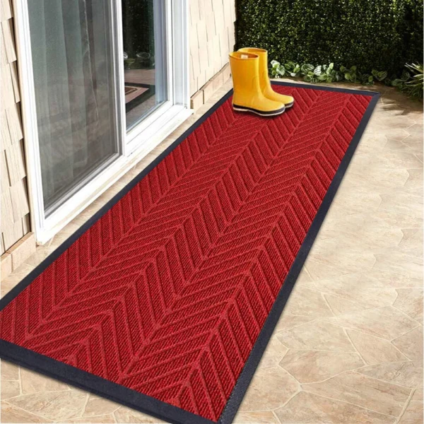 Rubber Back Entrance Mat Embossed red