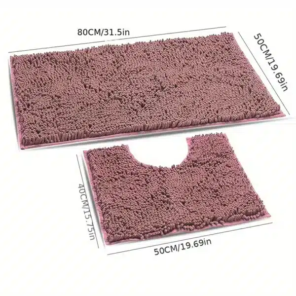 Chenille Bobble Non Slip Bath Mat & Pedestal Set coffee