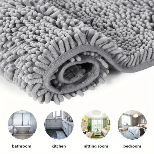 Chenille Bobble Non Slip Bath Mat & Pedestal Set - Image 2