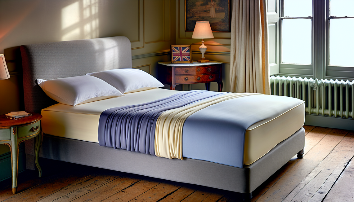 neatly made bed with smooth fitted sheets in a stylish uk bedroom