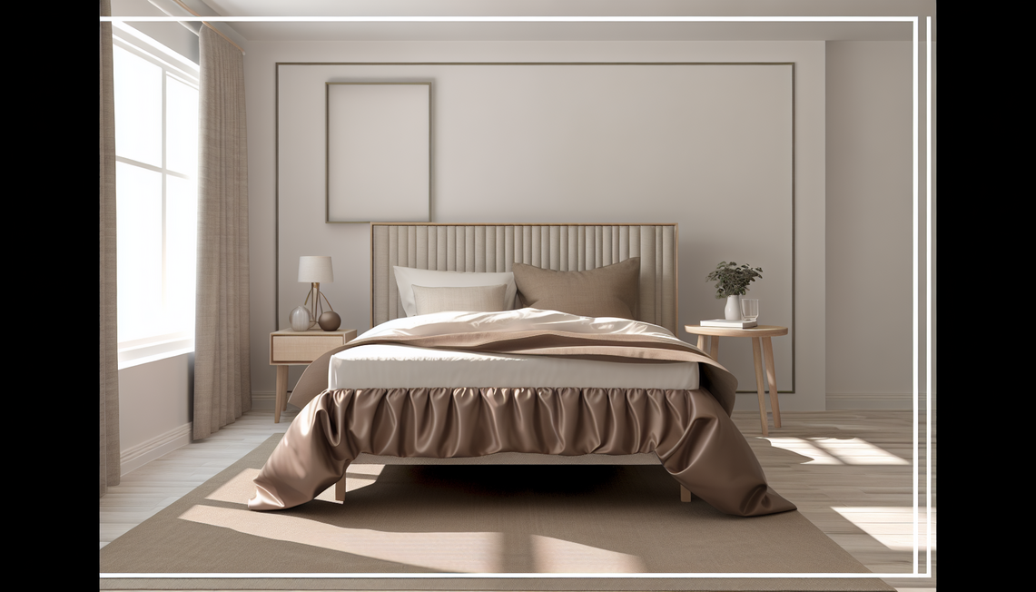 uk bedroom with fitted valance sheet in earthy clay, natural light, elegant decor