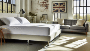 adjustable bed with crisp white extra deep fitted sheet in bright modern bedroom