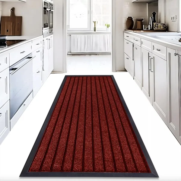 Heavy Duty Kitchen Runner Rug red