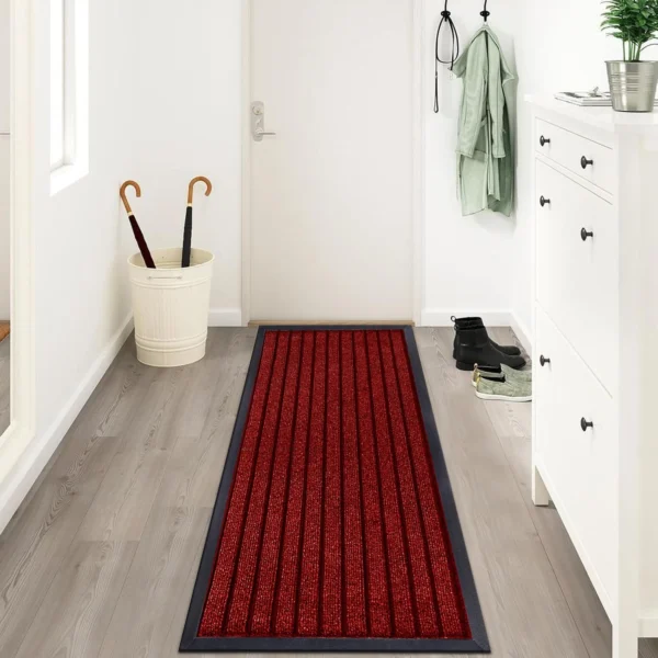 Heavy Duty Rubber Back Hallway Mat red
