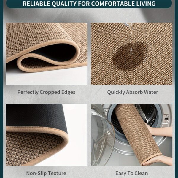 Non-Slip Kitchen Rugs Set of 2 - Washable & Absorbent - Features