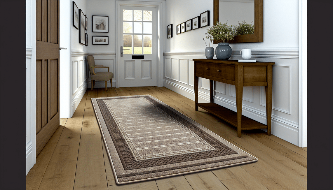modern uk hallway with a stylish non skid runner rug for safety and decor