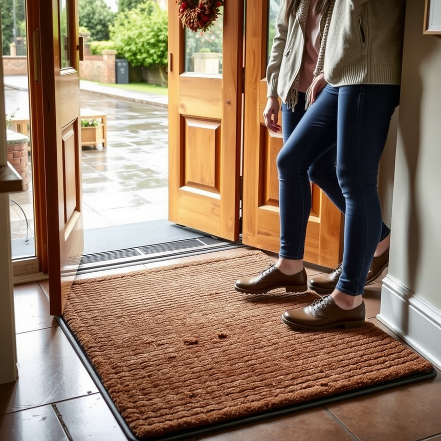 rugstars Dirt Trapper Mats in a stylish uk home entrance trapping dirt from shoes