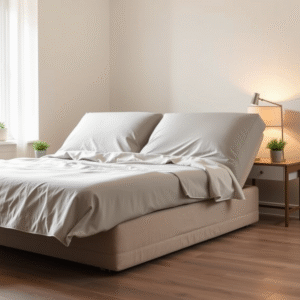 cozy uk bedroom with adjustable bed and elegant deep-pocket fitted sheets