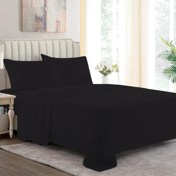 Polycotton Flat Sheet in Black