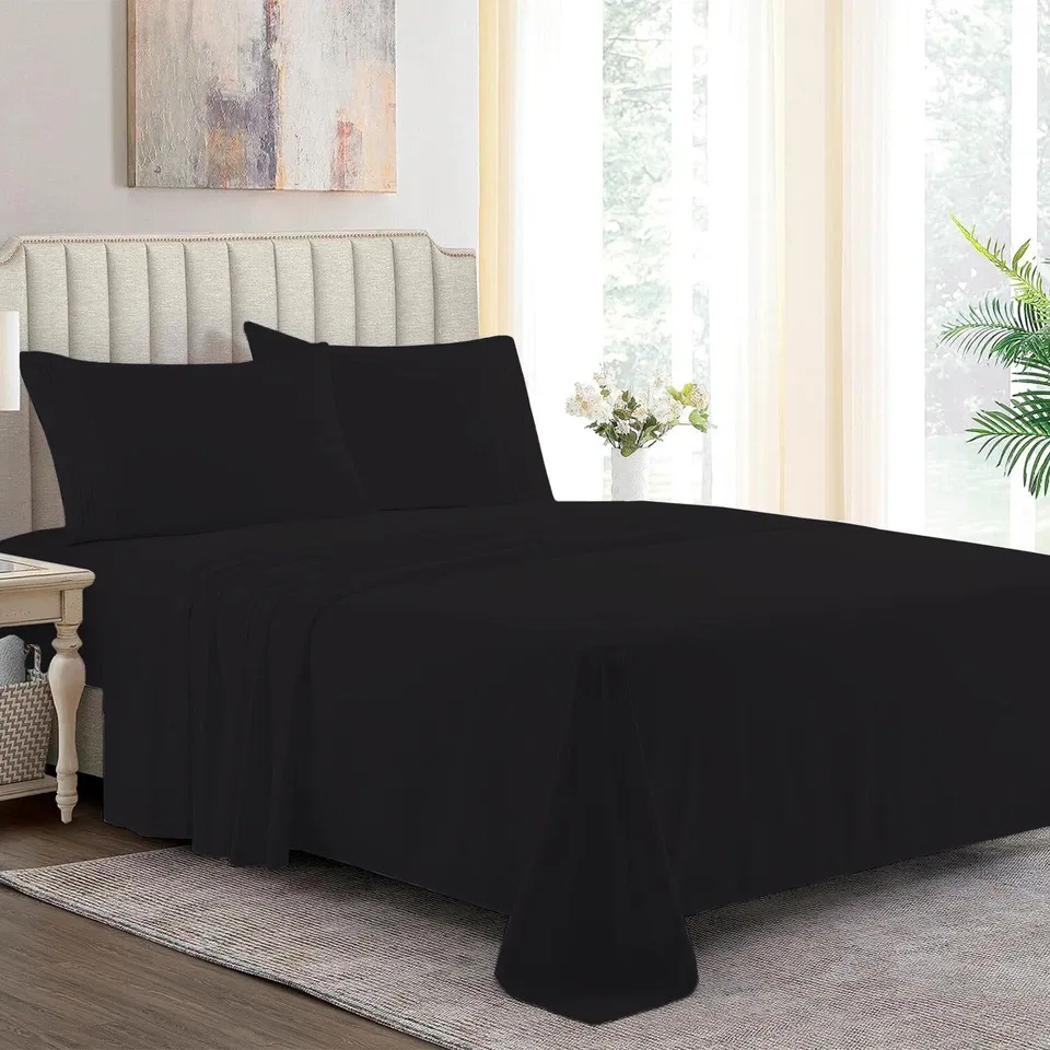 Polycotton Flat Sheet in Black
