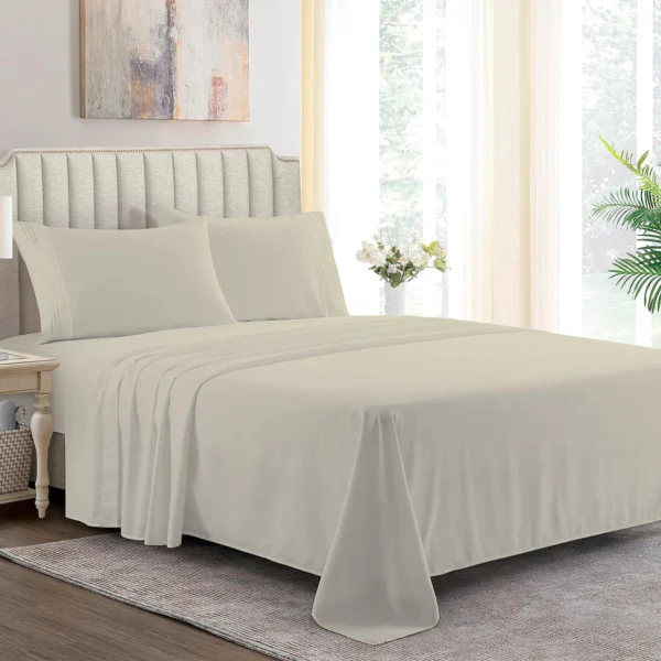 Polycotton Flat Sheet in Cream