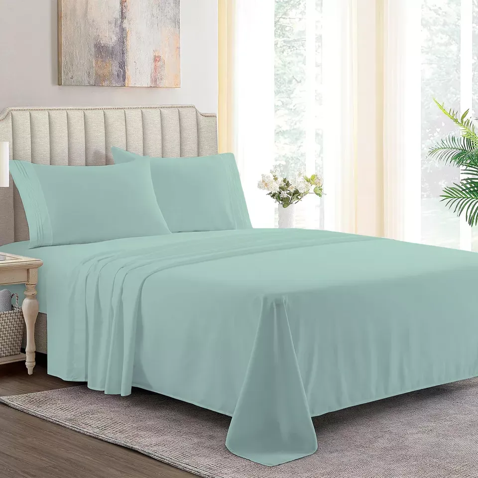 Polycotton Flat Sheet in Mid Green