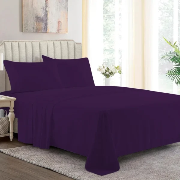 Polycotton Flat Sheet in Purple