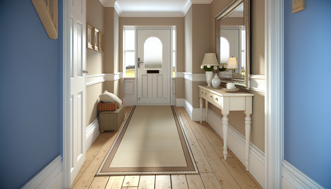 Stylish UK hallway with a perfectly sized runner and classic decor elements