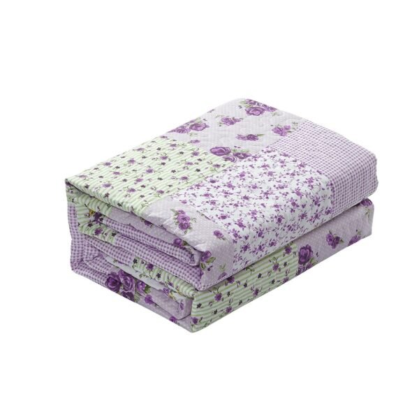 Quilted Floral Patchwork Bedspread with Pillow Case