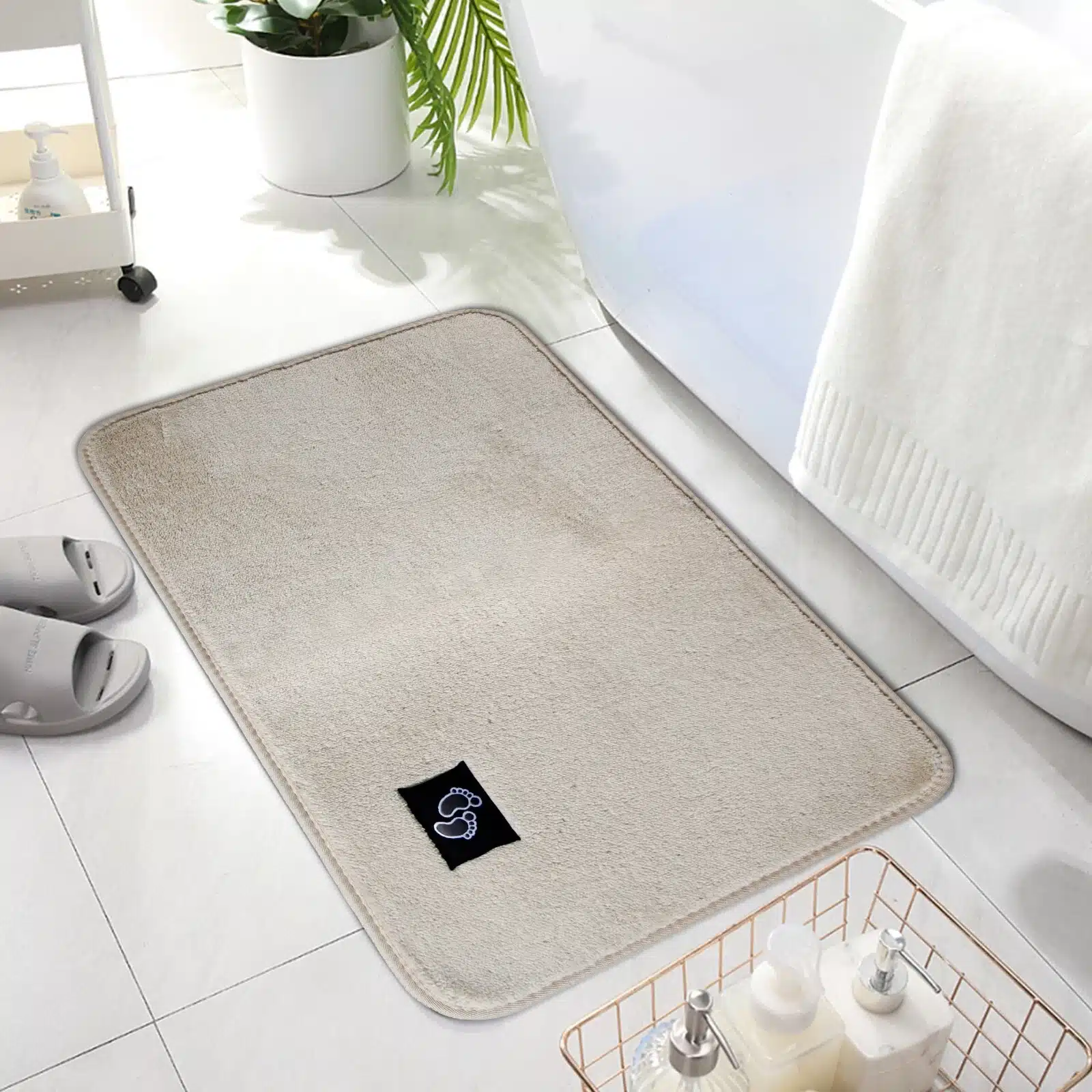 Microfiber Bath Mat Cream - Microfiber Bath Mat Rugstars UK