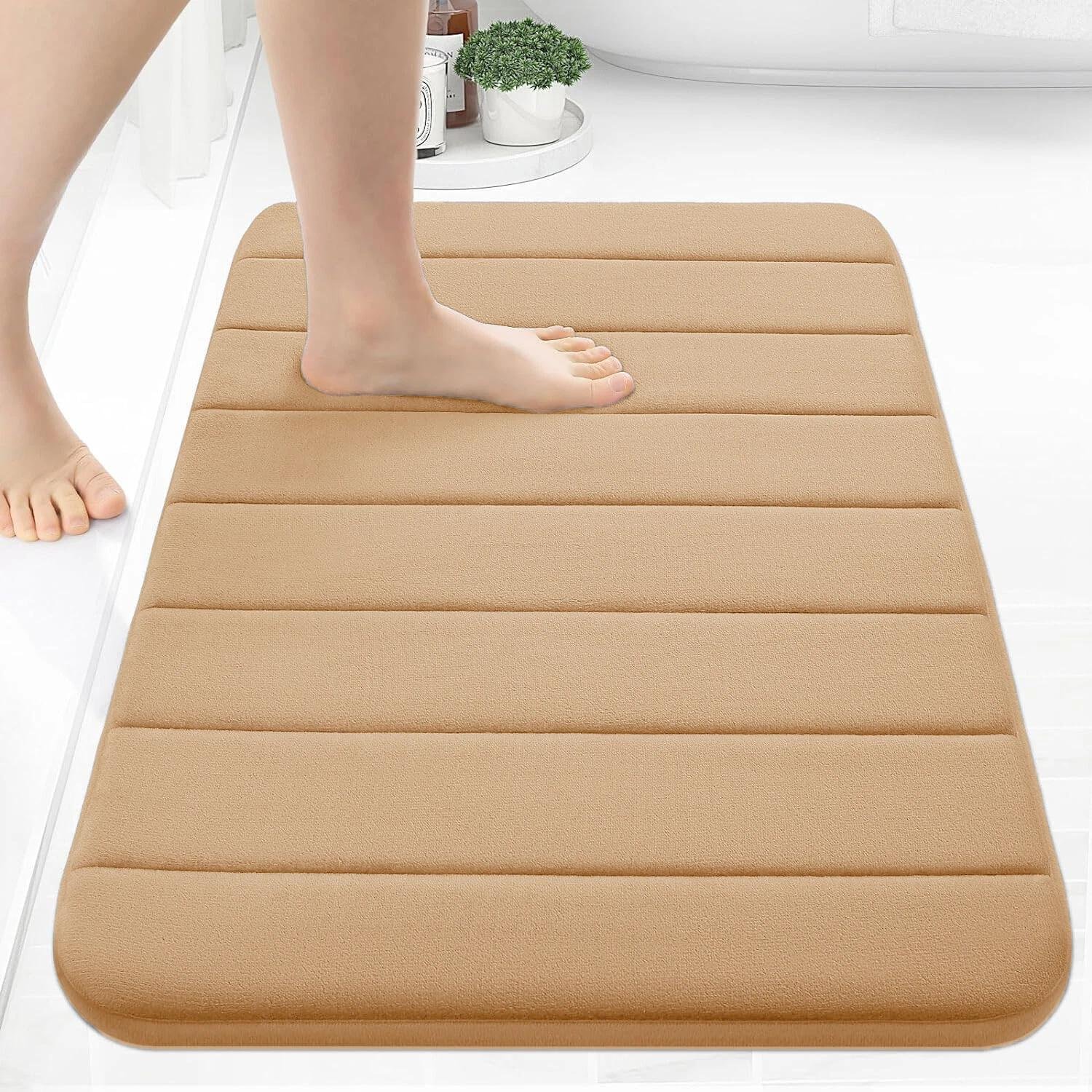 Memory Foam Bath Mat Beige - Rugstars UK