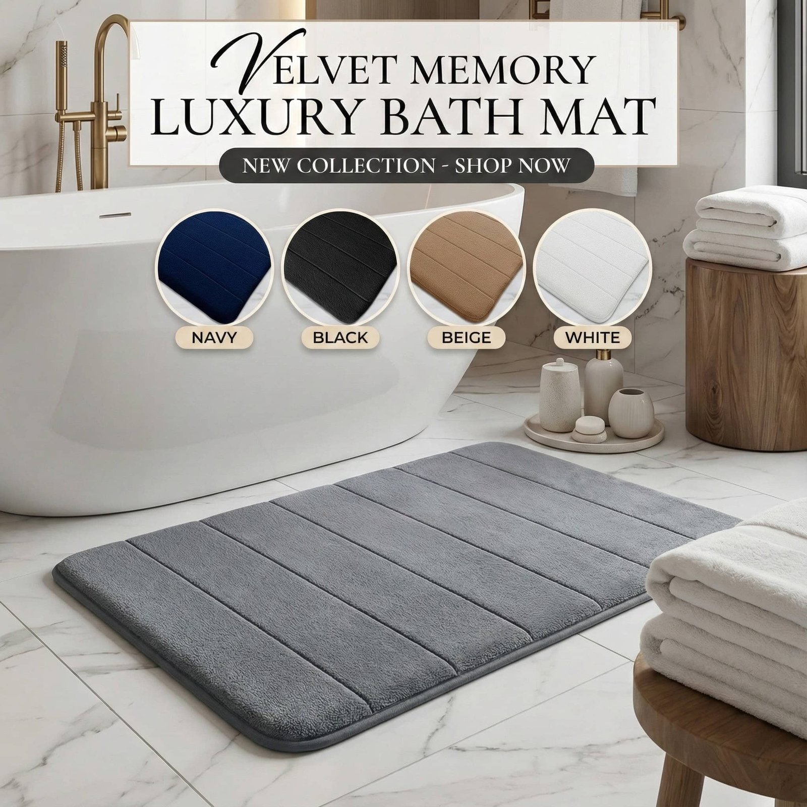 Memory Foam Bath Mat Set - Non Slip Rugs | Free Delivery UK