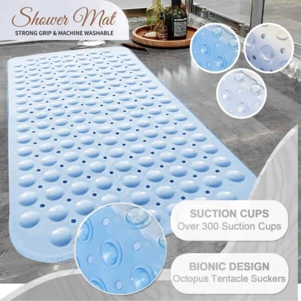Extra Large Non Slip Bath Mat UK Rubber Suction Anti-Mold Multi-Size Rugstars UK