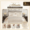 3 Piece Atlanta Quilted Bedspread Set UK Satin Sequence Comforter Beige Silver Grey Mink White Rugstars UK