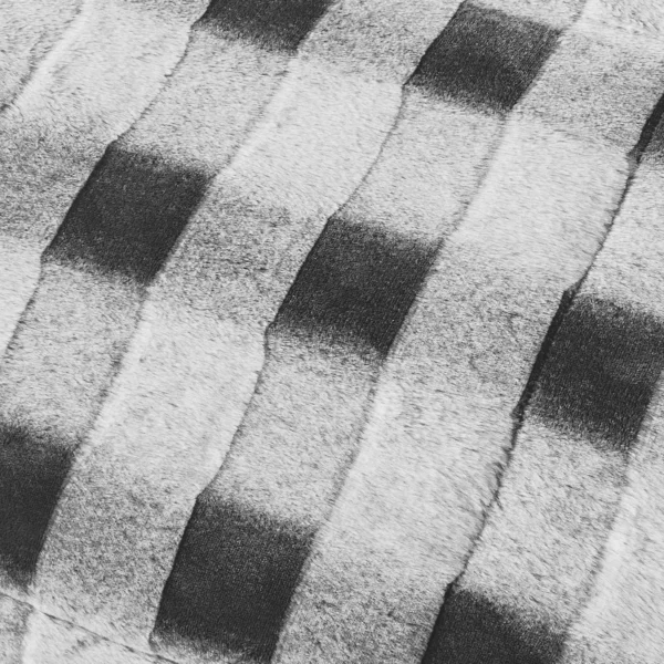 Grey Buffalo Check Faux Fur Quilted Bedspread Set UK Ultra Soft Plush Pile Detail Rugstars UK