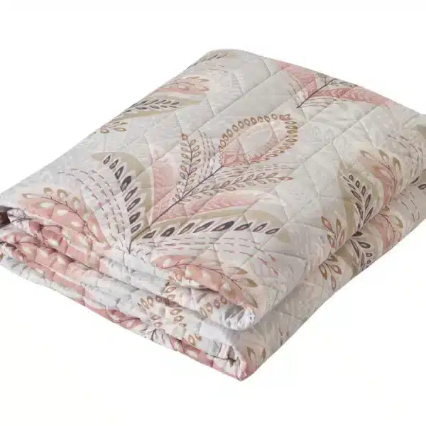 Jasmine Pink Patchwork Quilted Bedspread Set UK 3 Piece Floral Patchwork Single Double King Rugstars UK 4